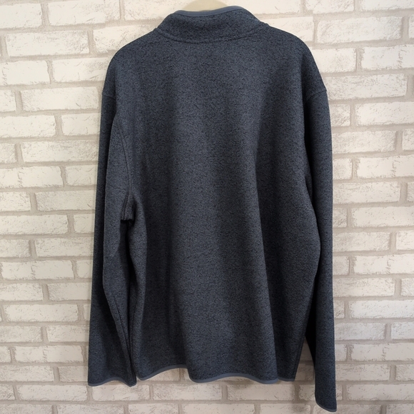 NWT Eddie Bauer Men’s XL Classic Sweater Fleece 1/4 Button Blue Heathered New - Picture 5 of 5